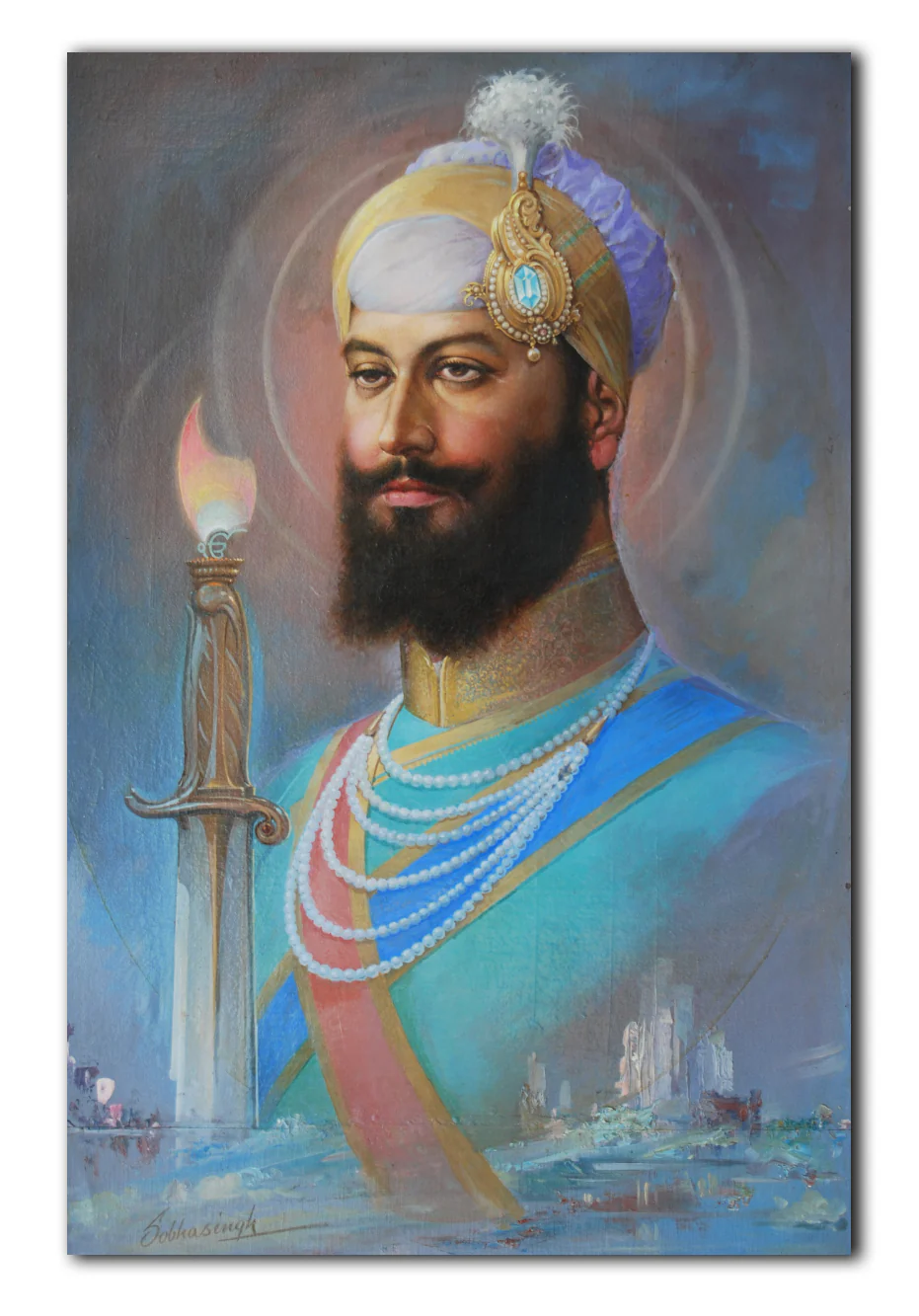 Guru Hargobind Sahib Painting by Sobha Singh